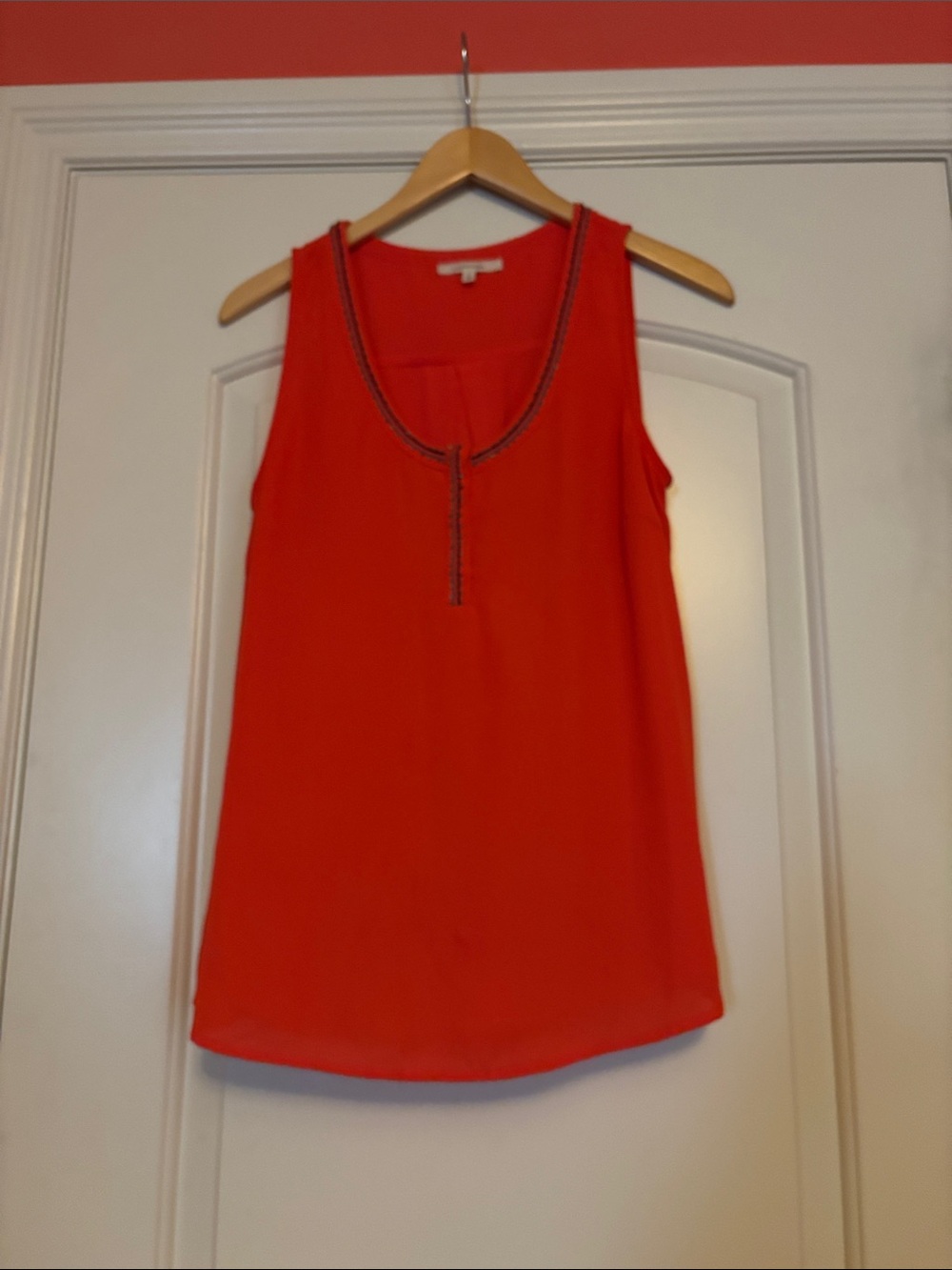 41 Hawthorn Red Beaded Scoop Neck Tank